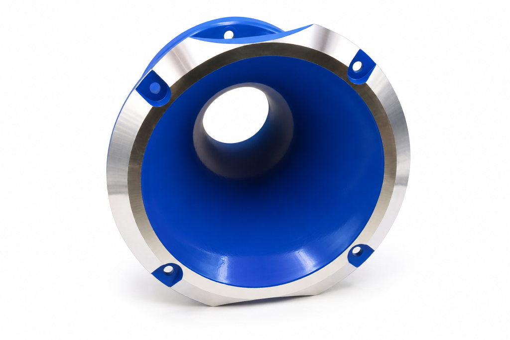 Blue Aluminum Car Audio Horn / Waveguide/Diffuser – High Output Professional Design 2" Throat