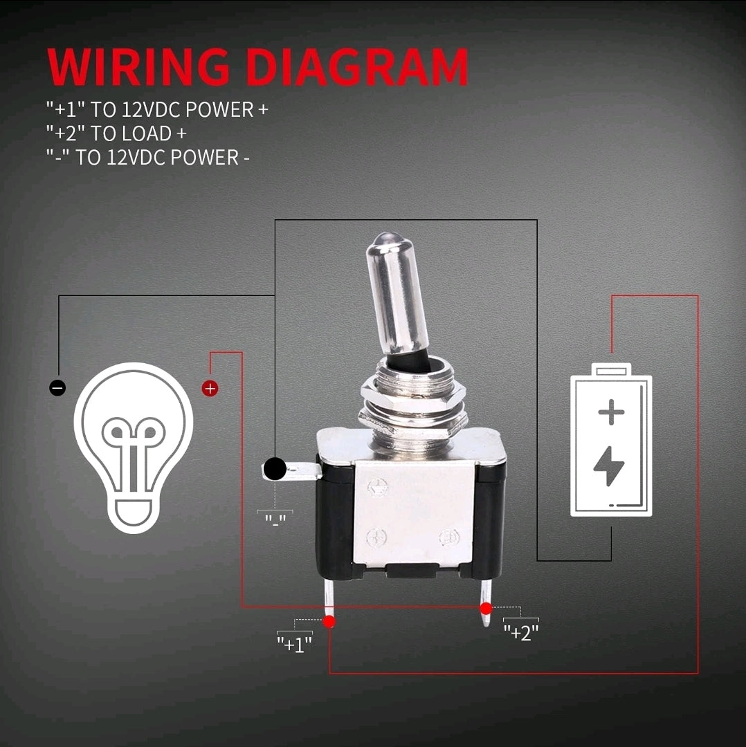 BLUE TOGGLE SWITCH 12V 20A 2 PACK